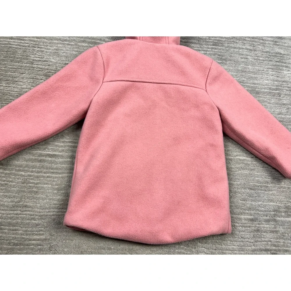 Old Navy Hooded Coat Girls‎ 5T Pink Sherpa Lined Wool Blend Zip Front Jacket